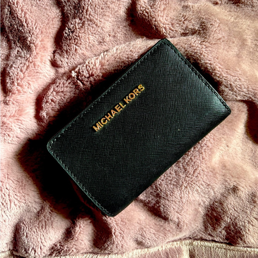 Michael Kors Black Wallet with Gold Logo